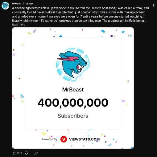 YouTube/MrBeast YouTube/MrBeast
