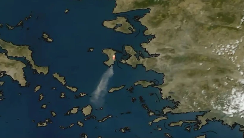 Δορυφορική εικόνα από το Meteo.gr Δορυφορική εικόνα από το Meteo.gr