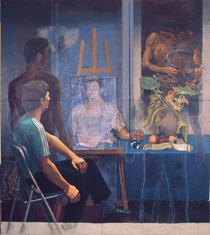 Ζωγραφικός διάλογος ΙΙ, 1982 • λάδι σε καμβά, 222x196 εκ. • ιδιωτική συλλογή Ζωγραφικός διάλογος ΙΙ, 1982 • λάδι σε καμβά, 222x196 εκ. • ιδιωτική συλλογή