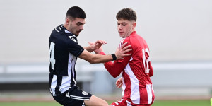 Οι προβολείς στον τελικού Κυπέλλου Super League K19 μεταξύ Ολυμπιακού και ΠΑΟΚ Οι προβολείς στον τελικού Κυπέλλου Super League K19 μεταξύ Ολυμπιακού και ΠΑΟΚ