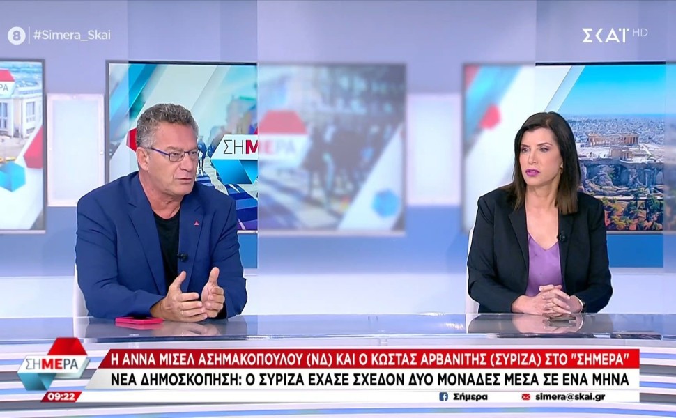 O Κώστας Αρβανίτης στον ΣΚΑΪ/Φωτογραφία Glomex