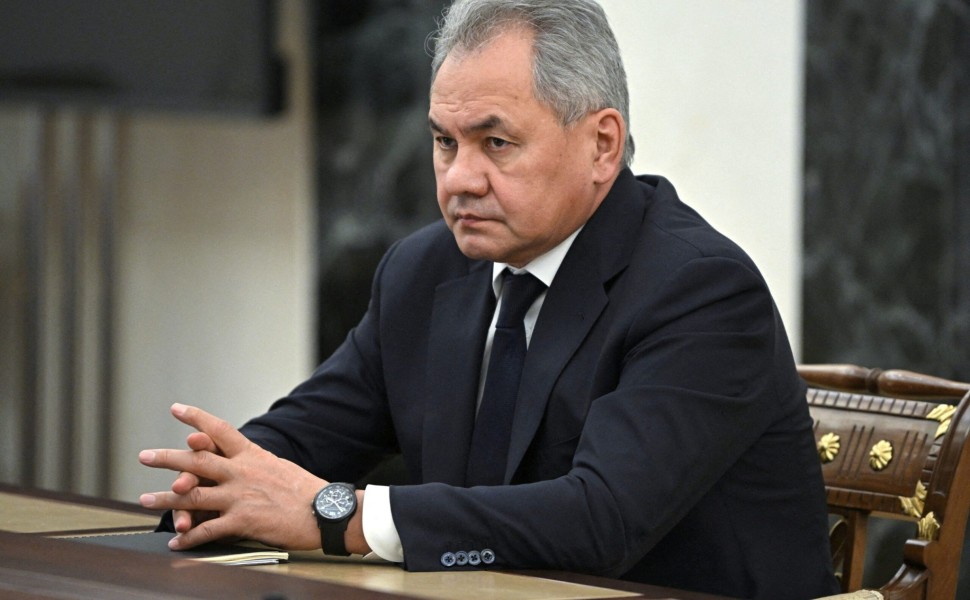 FILE PHOTO: Russian Defence Minister Sergei Shoigu attends a meeting with Russian President Vladimir Putin in Moscow, Russia February 14, 2022. Sputnik/Aleksey Nikolskyi/Kremlin via REUTERS