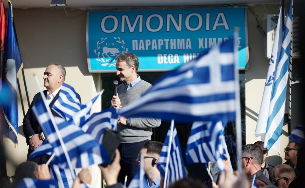 Από την επίσκεψη του Κυριάκου Μητσοτάκη στη Χειμάρρα / Εurokinissi