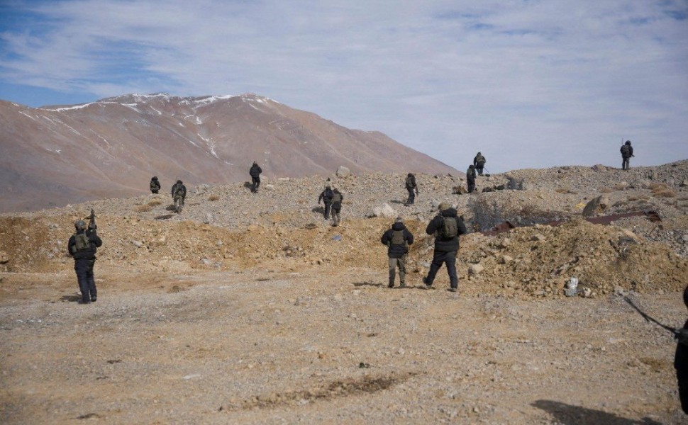 Israeli forces operate at a location given as Mount Hermon region, IDF via Reuters