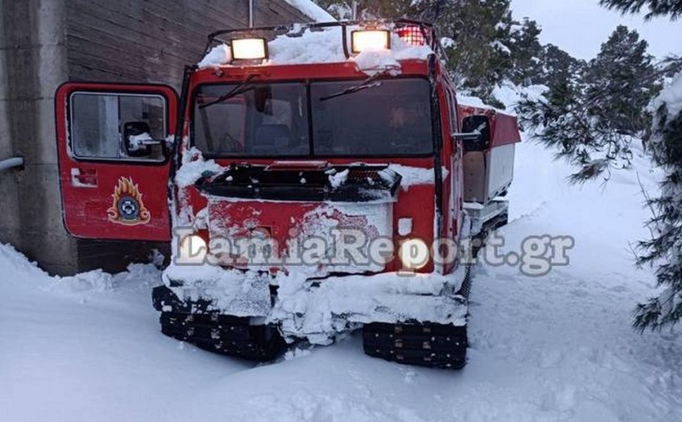 Το ερπυστριοφόρο όχημα της 7ης ΕΜΑΚ/Φωτ. LAMIAREPORT.GR