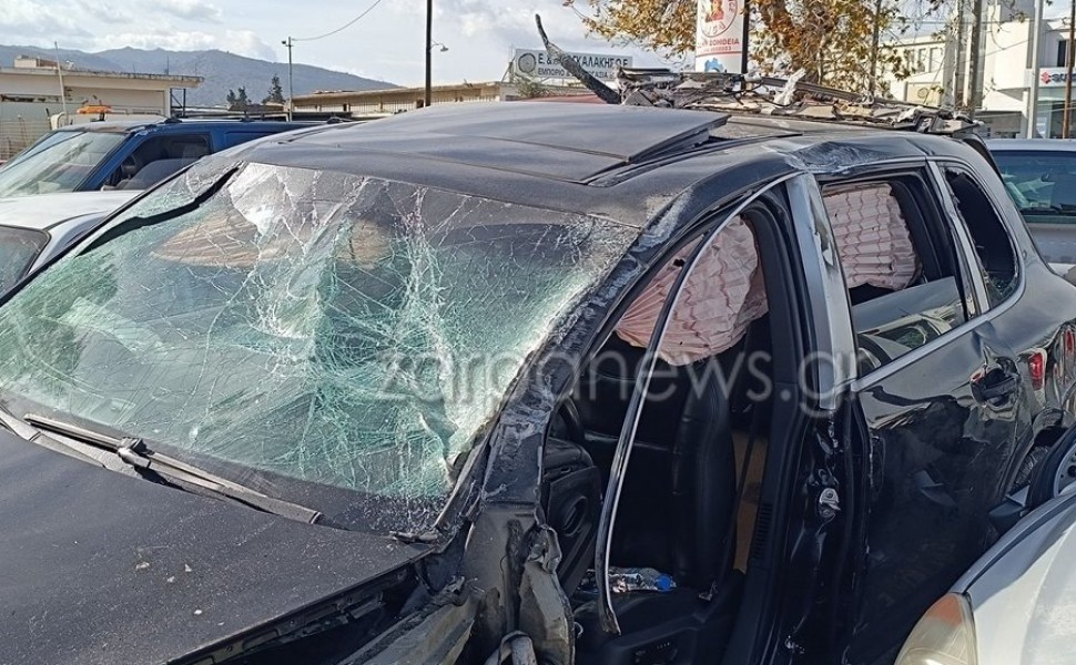 Φωτογραφία από το τροχαίο δυστύχημα στα Χανιά / Φωτ.: zarpanews.gr