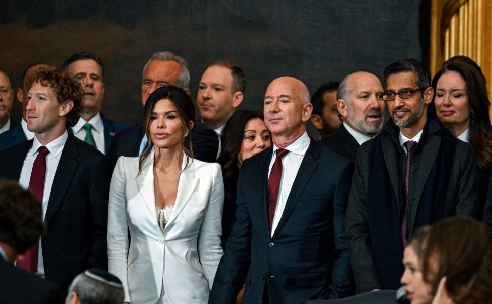 Lauren Sanchez and Jeff Bezos  before the inauguration of Donald Trump - Reuters