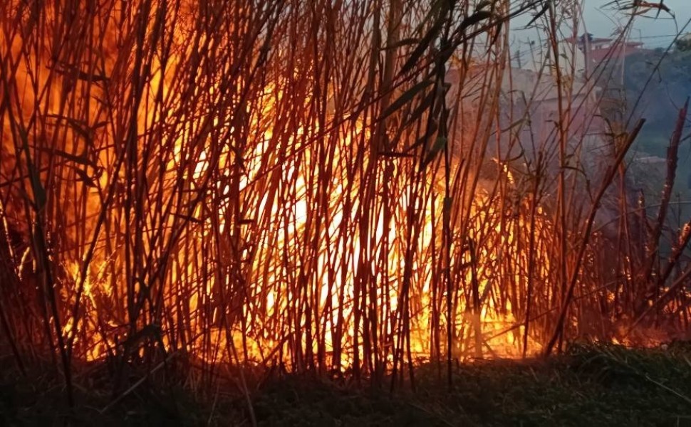 Η φωτιά βρίσκεται πολύ κοντά στο Κοκκάρι της Σάμου/SAMOSVOICE.GR