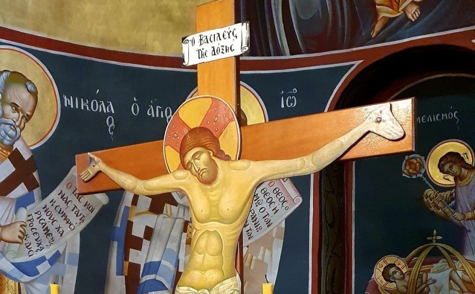 Ο Εσταυρωμένος του Φώτη Κόντογλου στον Ιερό Ναό του Αγίου Γεωργίου στην Ξάνθη/ΑΠΕ-ΜΠΕ Ο Εσταυρωμένος του Φώτη Κόντογλου στον Ιερό Ναό του Αγίου Γεωργίου στην Ξάνθη/ΑΠΕ-ΜΠΕ