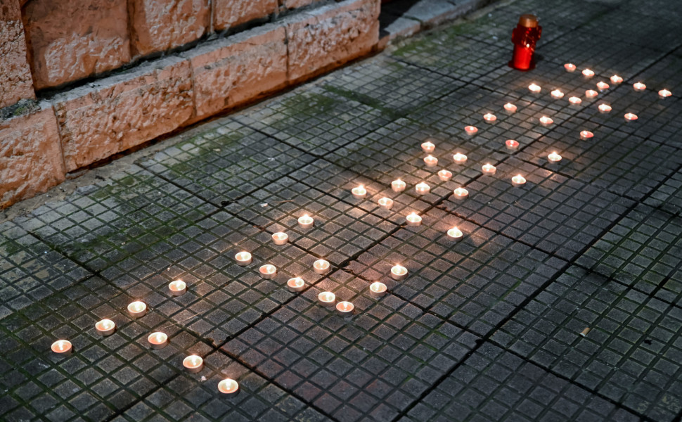 Διαμαρτυρία φοιτητών στον ΟΣΕ Λαμίας στη συμπλήρωση ενός έτους από την τραγωδία των Τεμπών / Eurokinissi