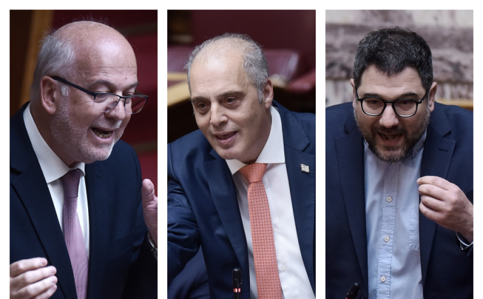 Ο Γιώργος Φλωρίδης, ο Κυριάκος Βελόπουλος και ο Νάσος Ηλιόπουλος / Φωτ.: Intime
