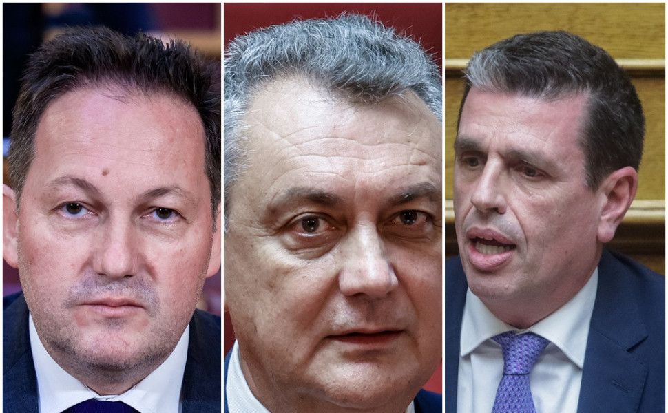 Οι βουλευτές της ΝΔ Πέτσας, Κωτσός και Καιρίδης/Eurokinissi