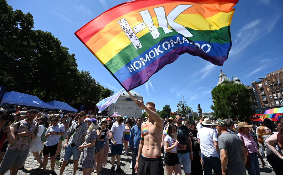 Στιγμιότυπο από την Πορεία Υπερηφάνειας στην πρωτεύουσα της Ουγγαρίας, Βουδαπέστη/Φωτ. ΑΠΕ-ΜΠΕ Στιγμιότυπο από την Πορεία Υπερηφάνειας στην πρωτεύουσα της Ουγγαρίας, Βουδαπέστη/Φωτ. ΑΠΕ-ΜΠΕ